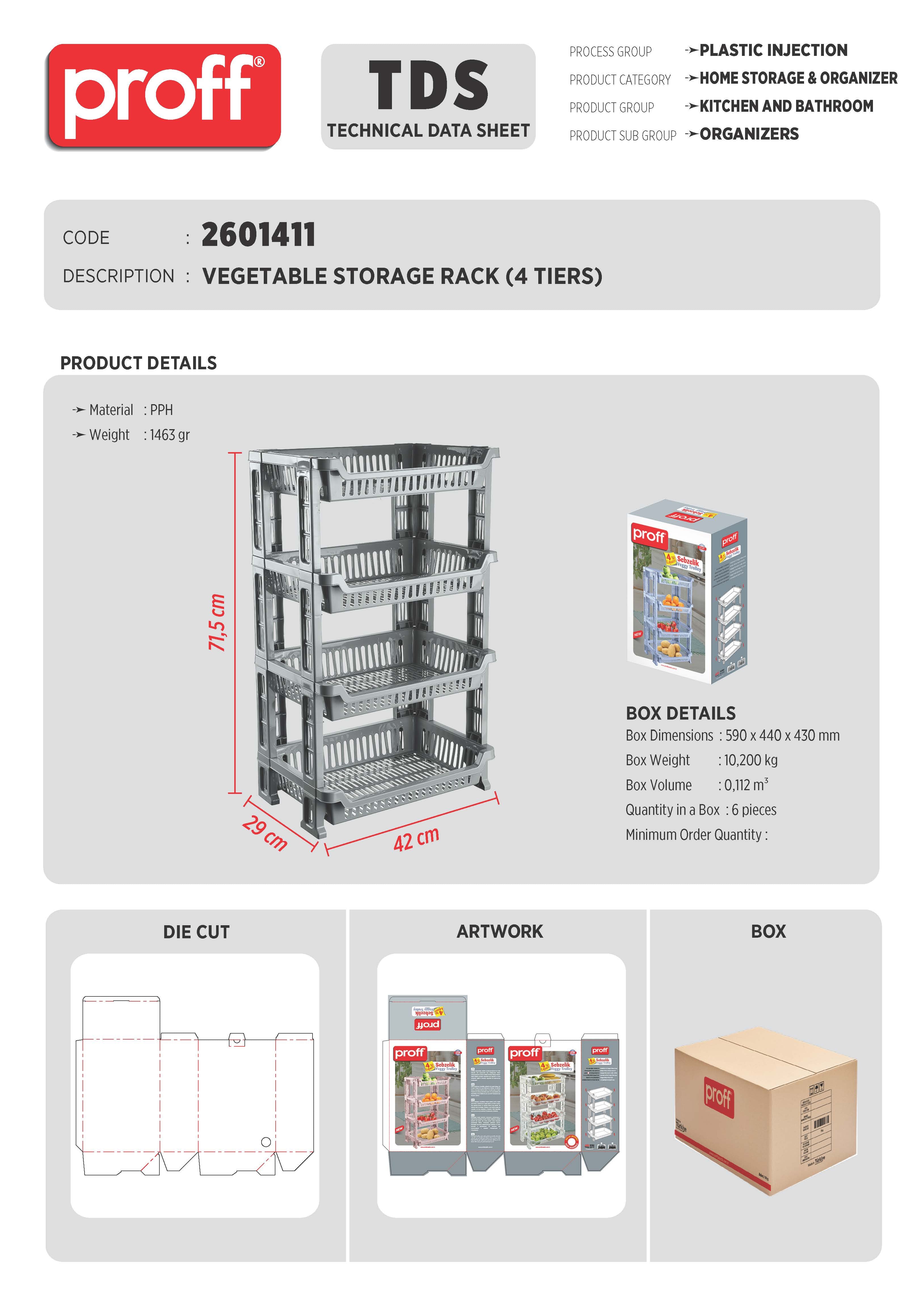 VEGETABLE STORAGE RACK (4 TIERS)