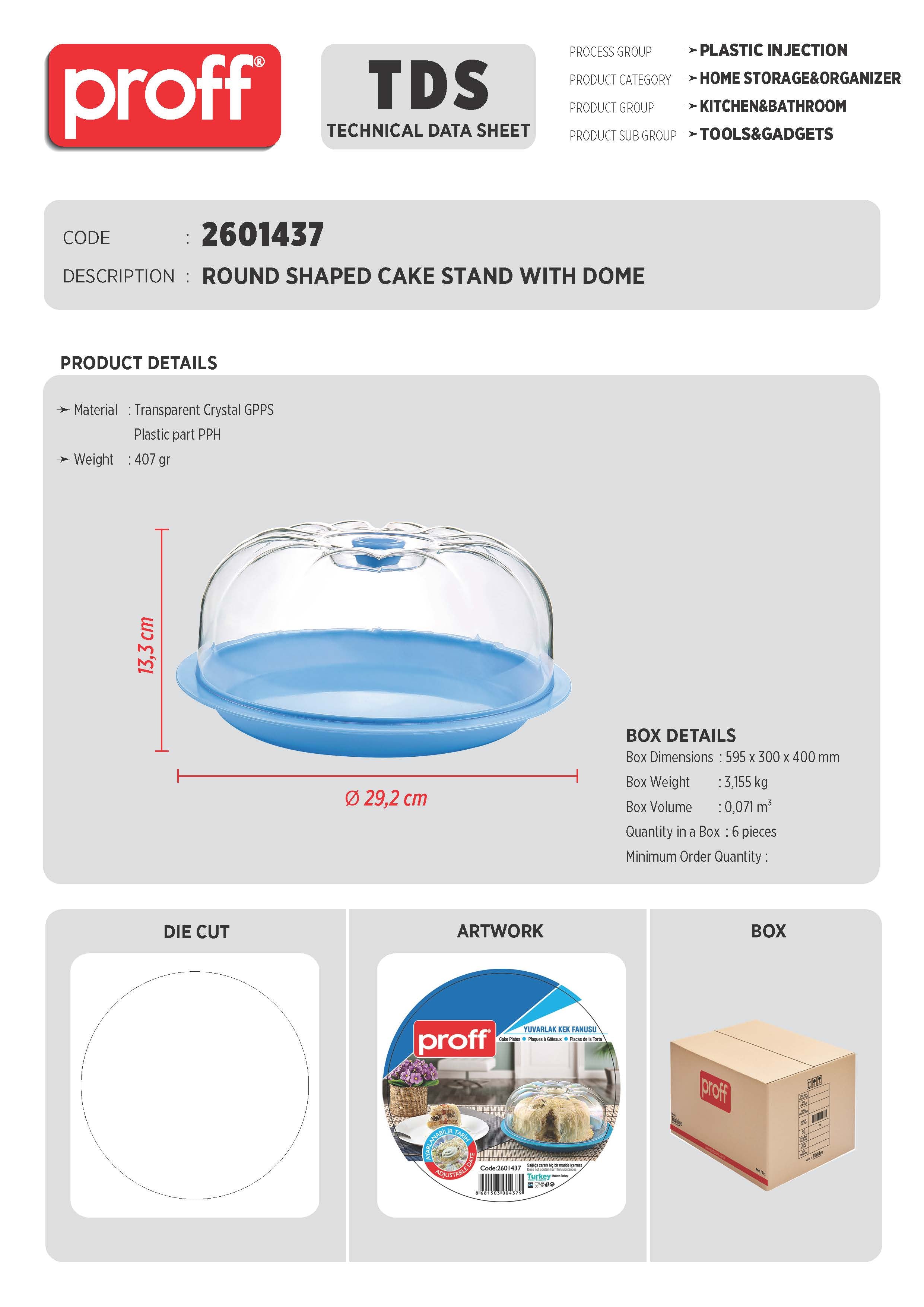 ROUND SHAPED CAKE STAND WITH DOME