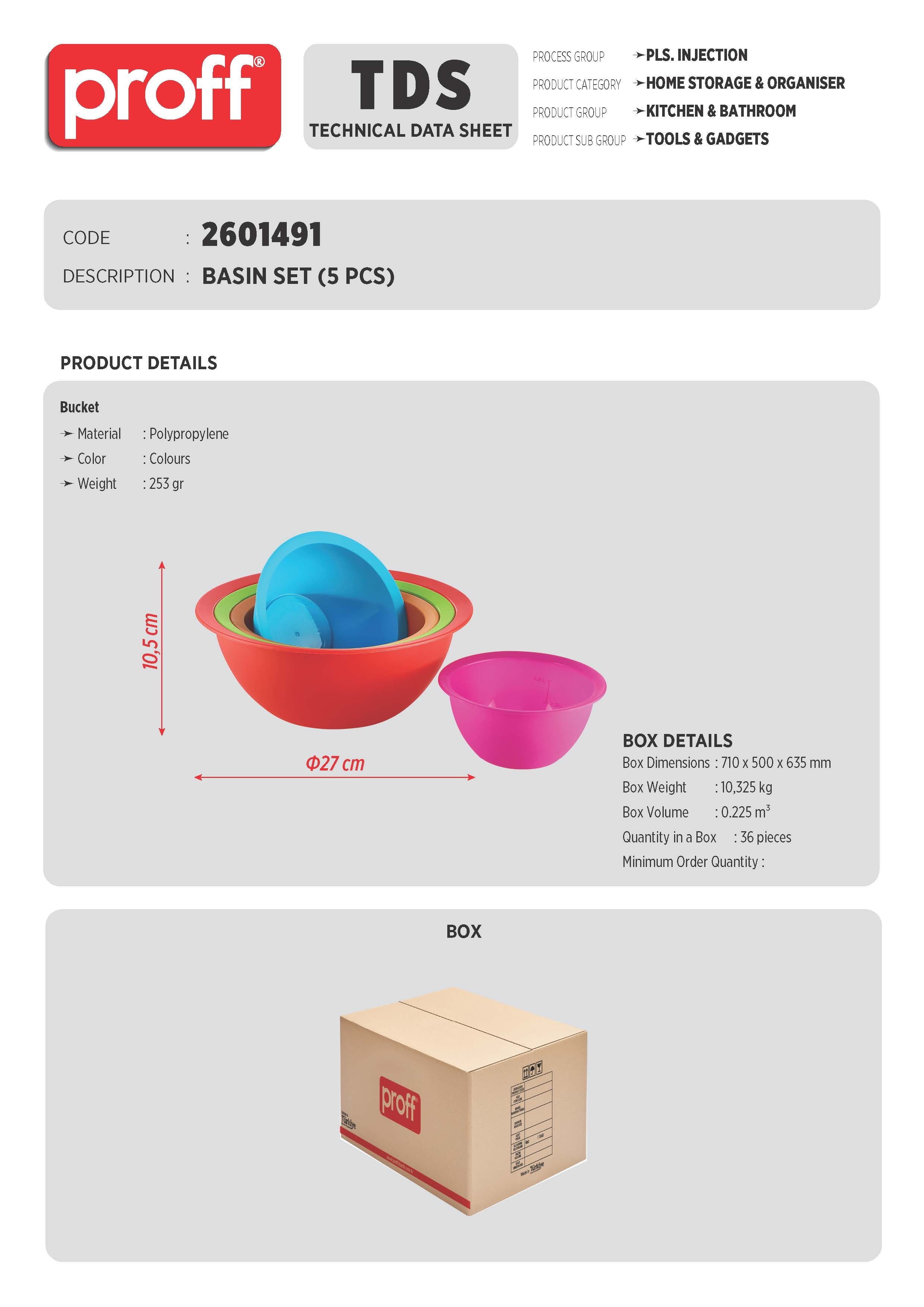 COLORED BASIN SET (5 PCS)