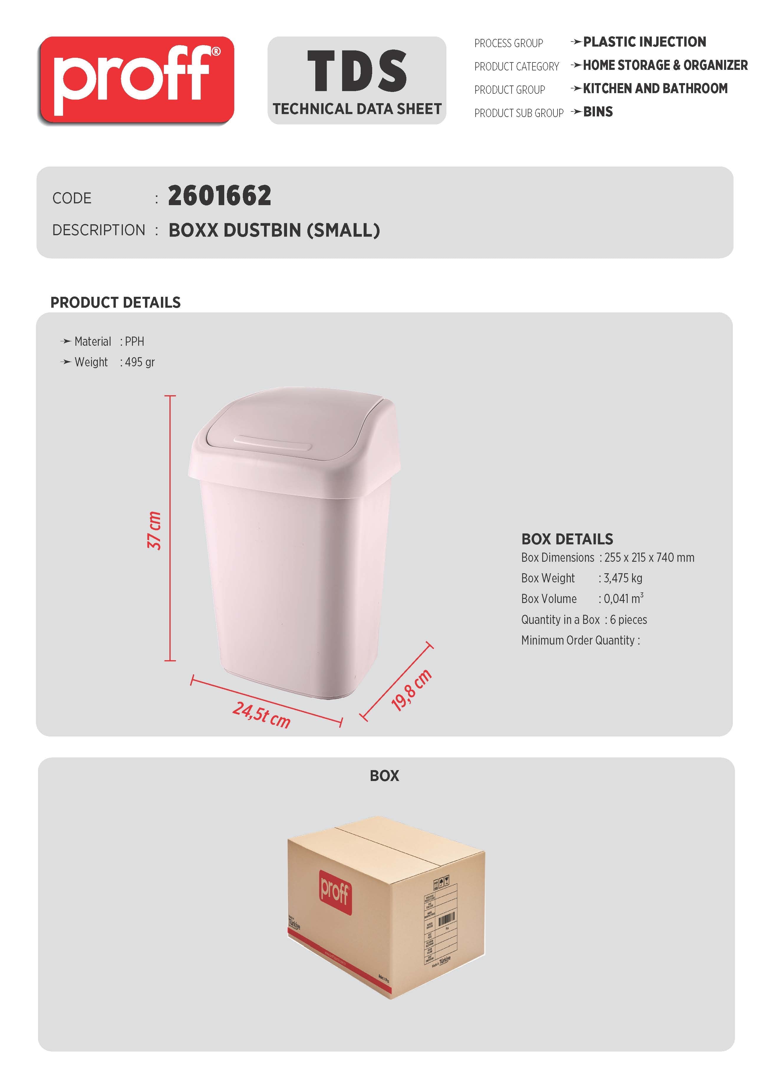 BOXX DUSTBIN (SMALL) 10 LT