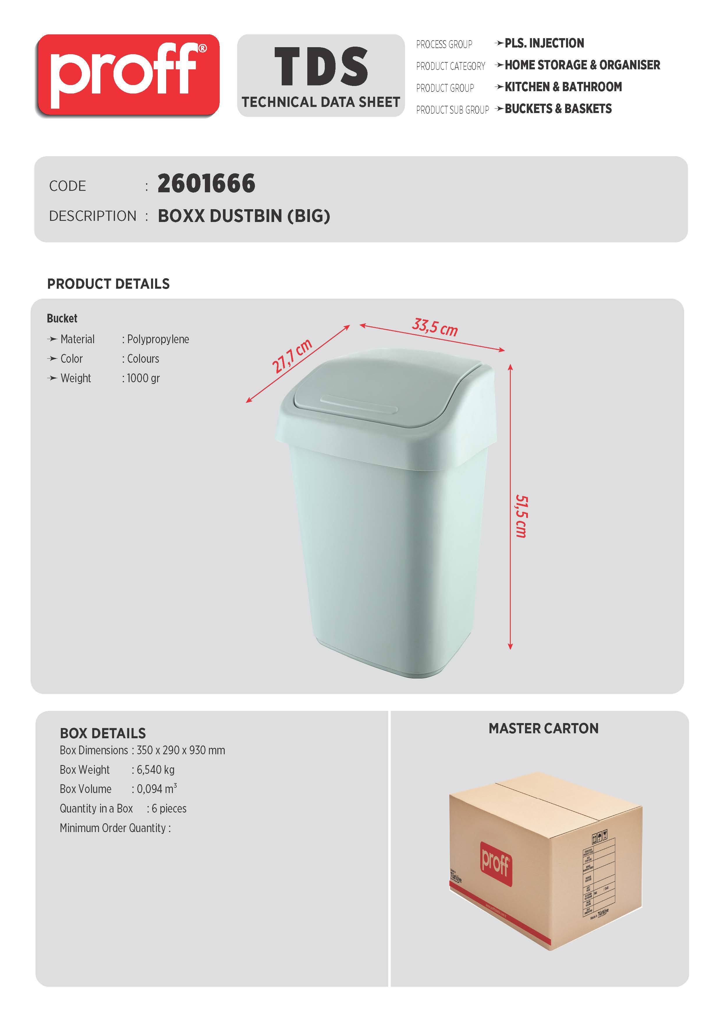 BOXX DUSTBIN (BIG)  (25 LT)