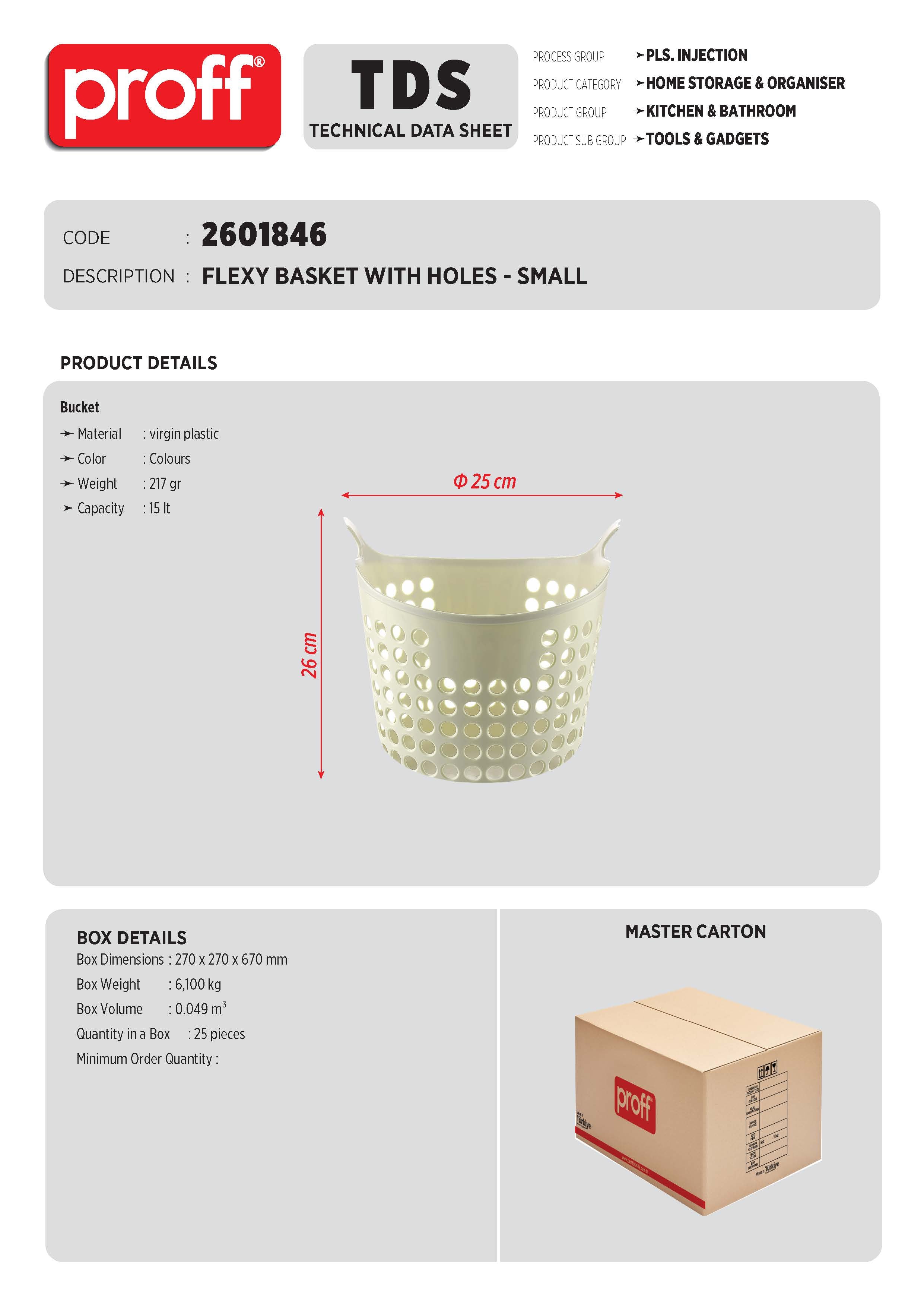 FLEXY BASKET WITH HOLES - SMALL