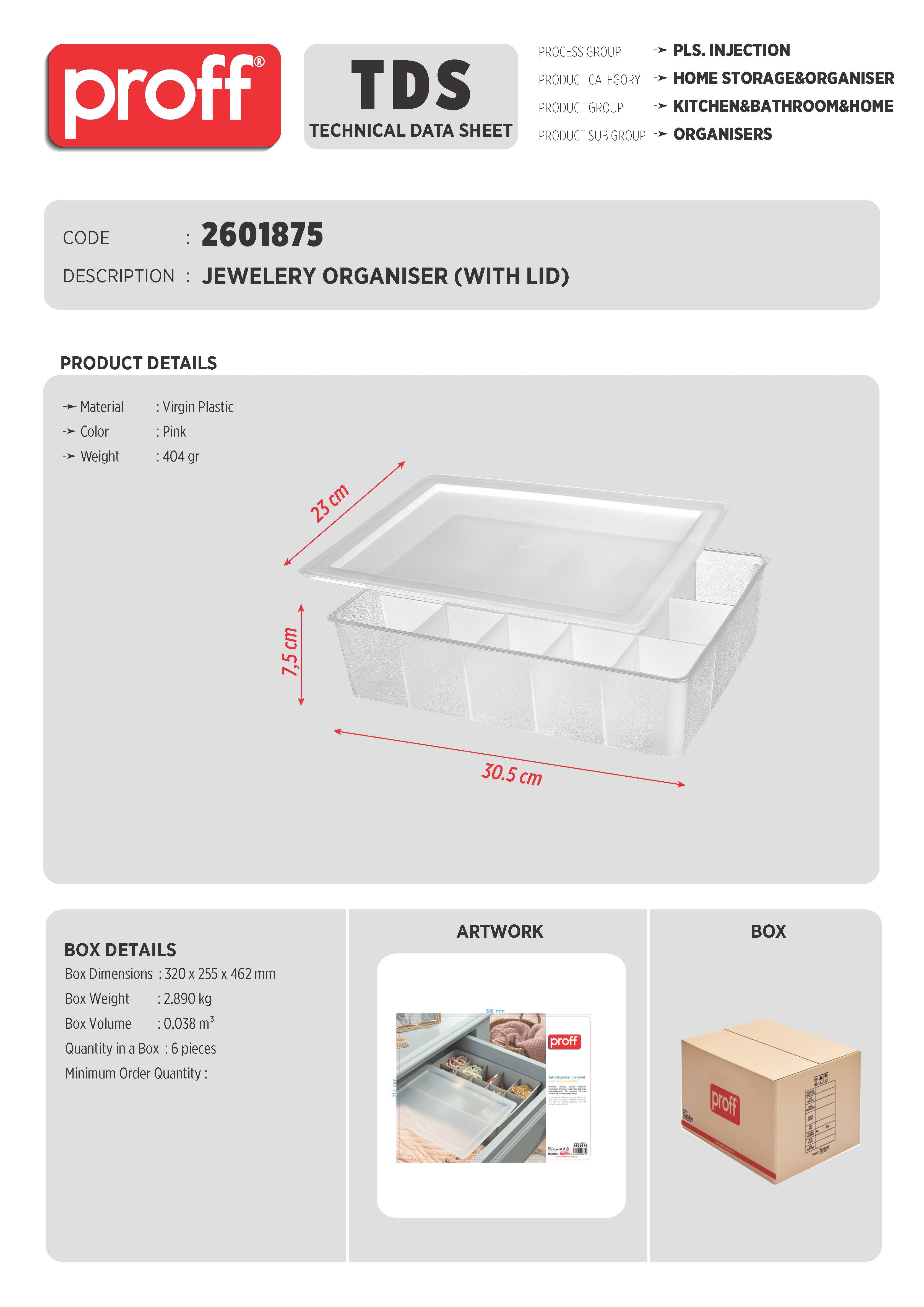 JEWELERY ORGANISER (WITH LID)