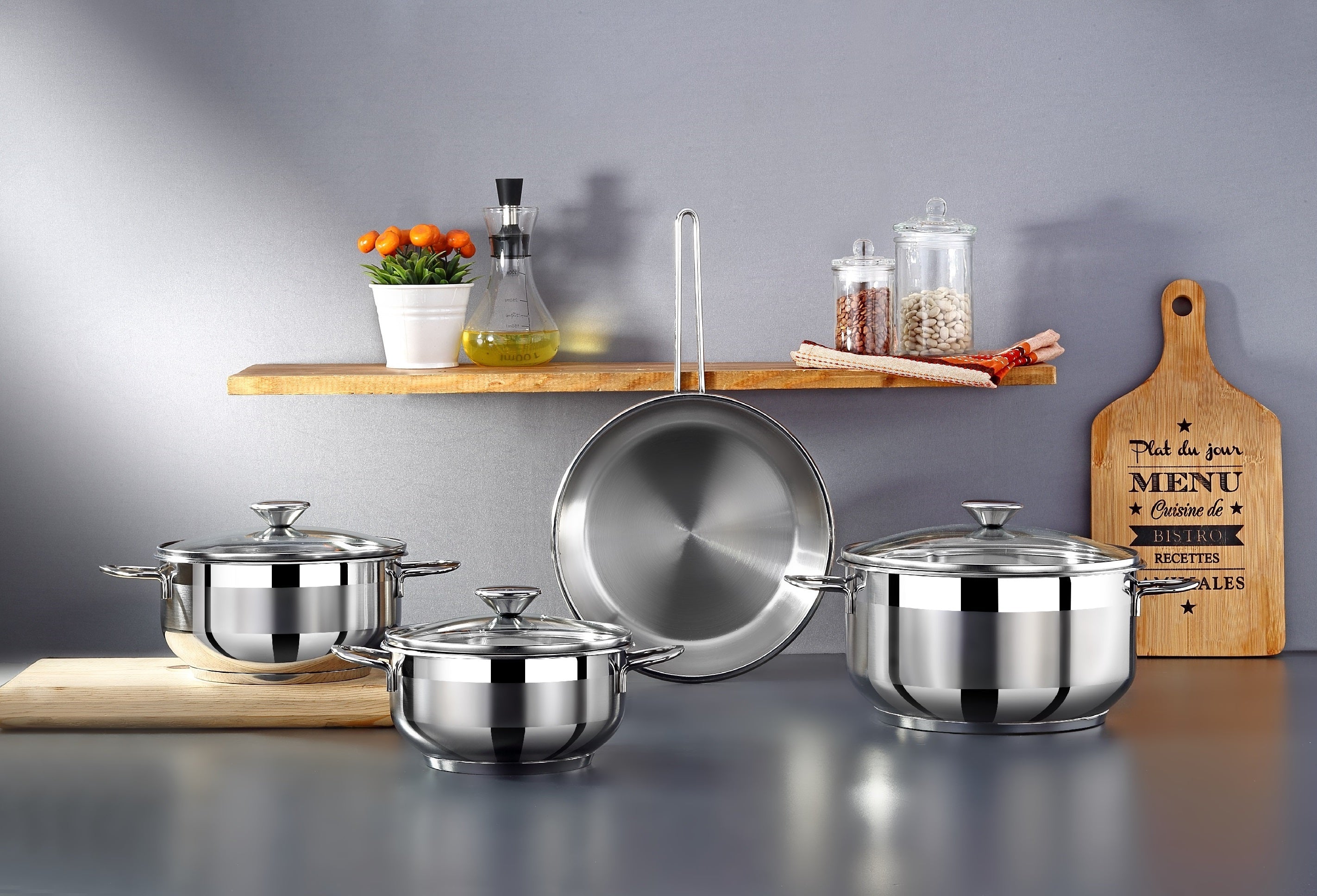 Bonera Berlin Series 7 Pcs Stainless Steel Cookware Set