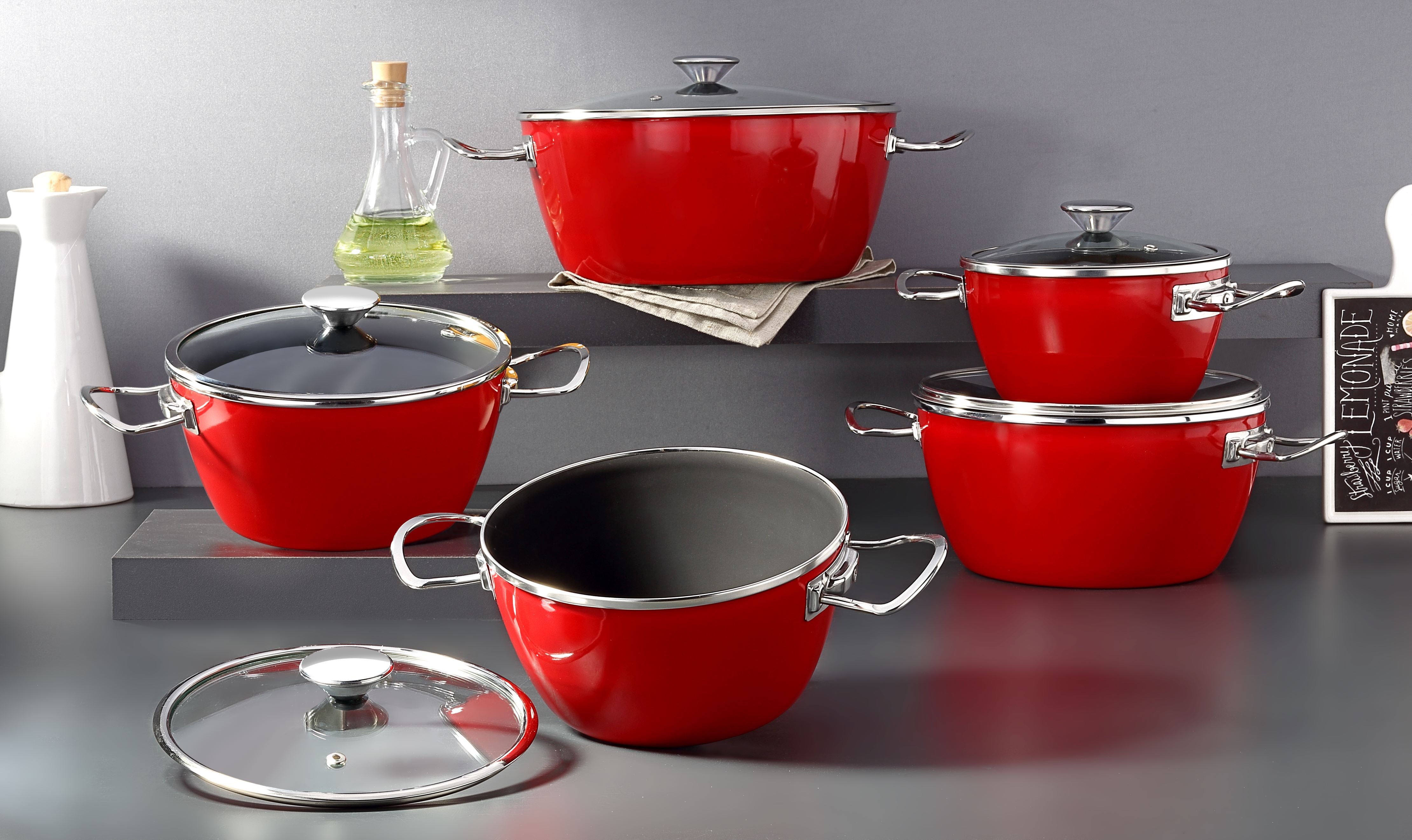 Bonera Brooklyn Series Enamel 10 Pcs Cookware Set