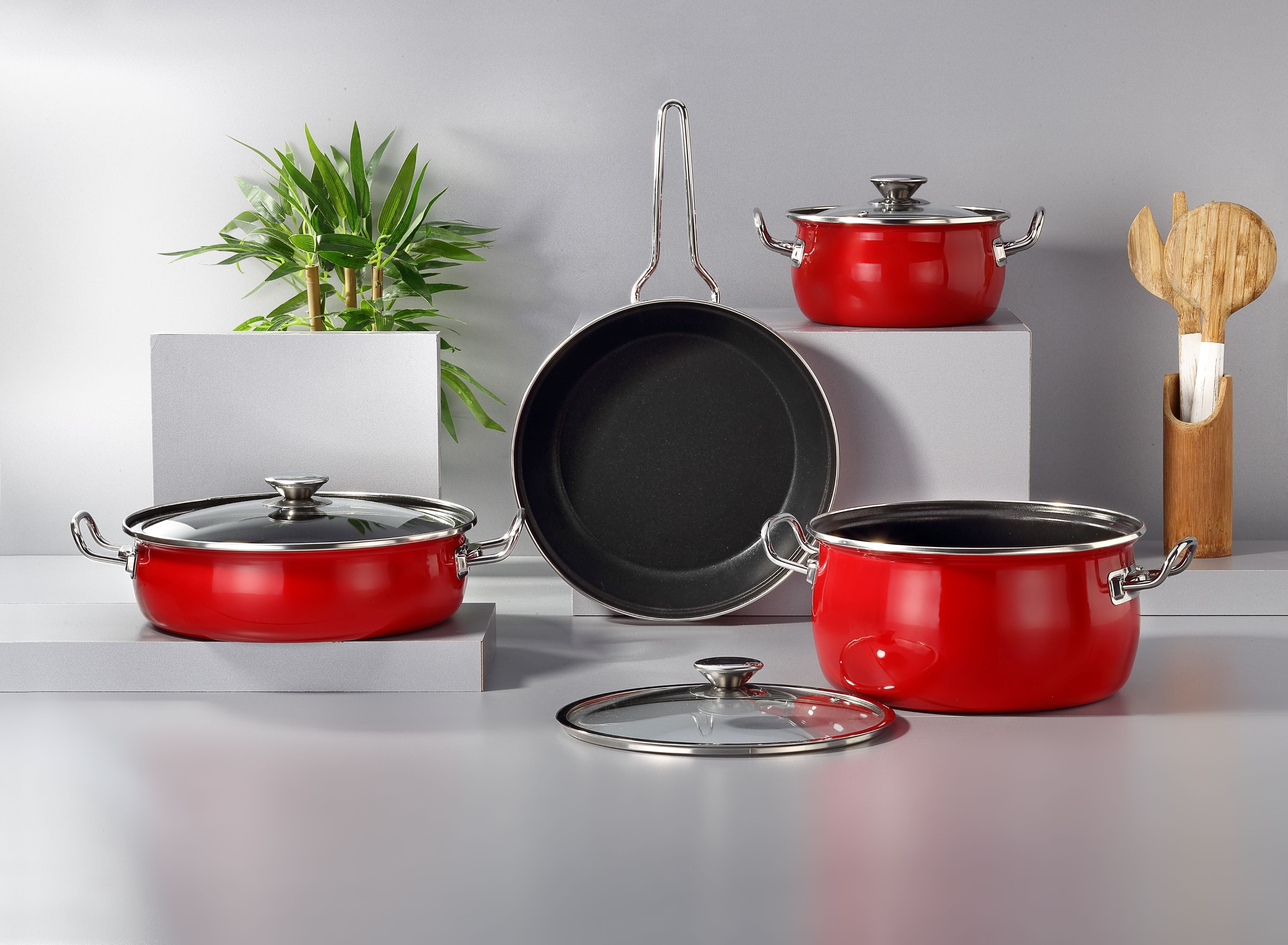 Bonera Lilium Series Enamel 7 Pcs Cookware Set